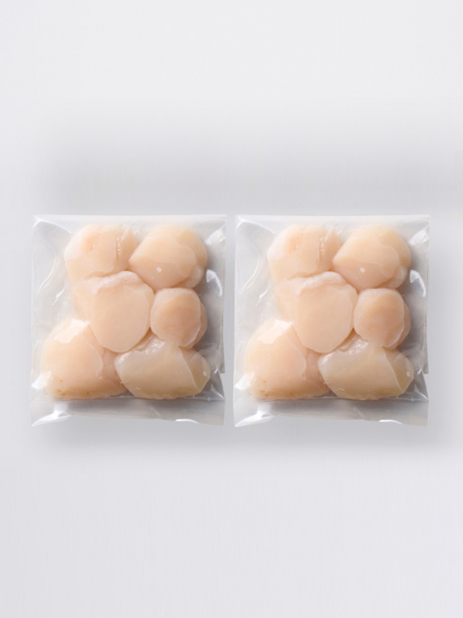 〈お試し〉【無選別】北海道産 生ほたて貝柱（お刺身可） 100g×2パック