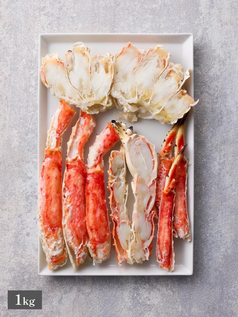 【L〜2Lサイズ】大型ボイルたらばハーフポーション1kg　※Kani-to特製かに酢付き