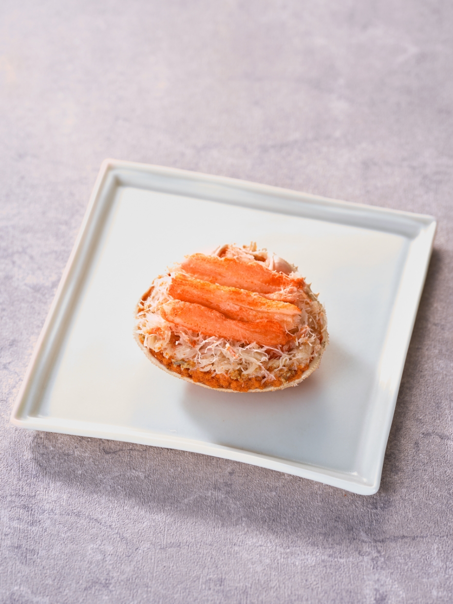 北海道産ズワイ甲羅盛り／かにミソ・卵入り3個セット ※Kani-to特製かに酢付き