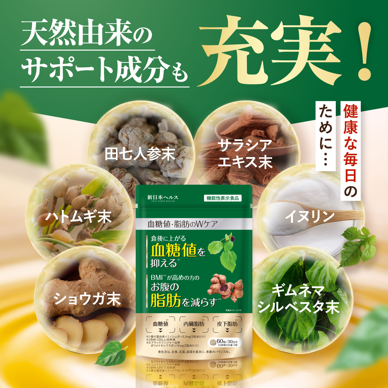 血糖値・脂肪のWケア