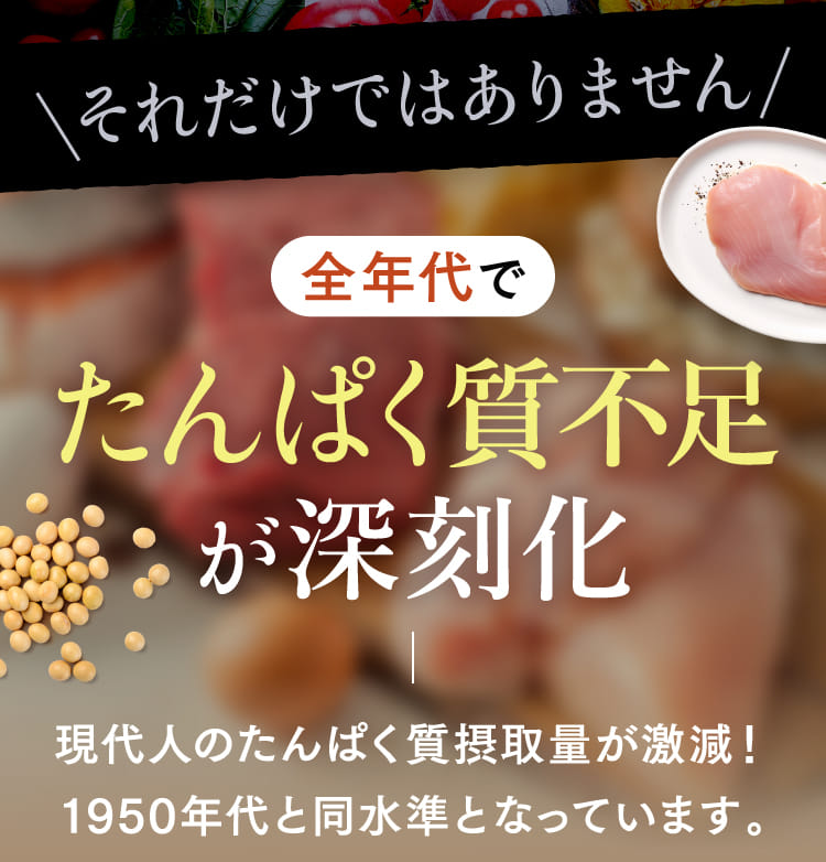 全年代でたんぱく質不足が深刻化