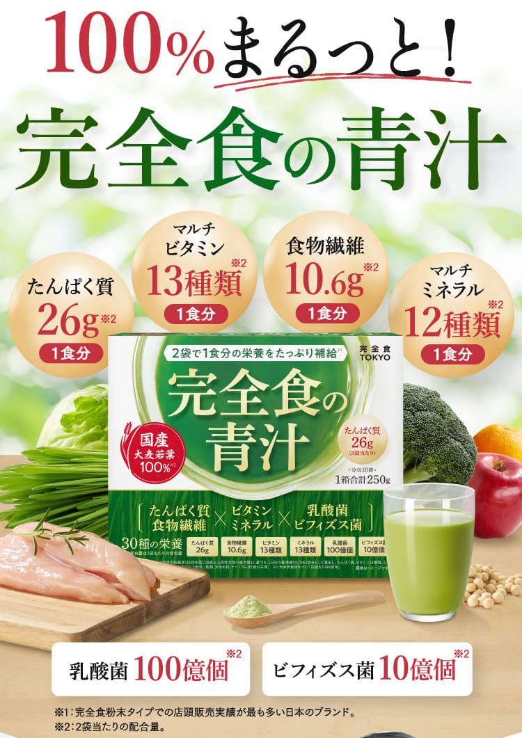100%まるっと！完全食の青汁
