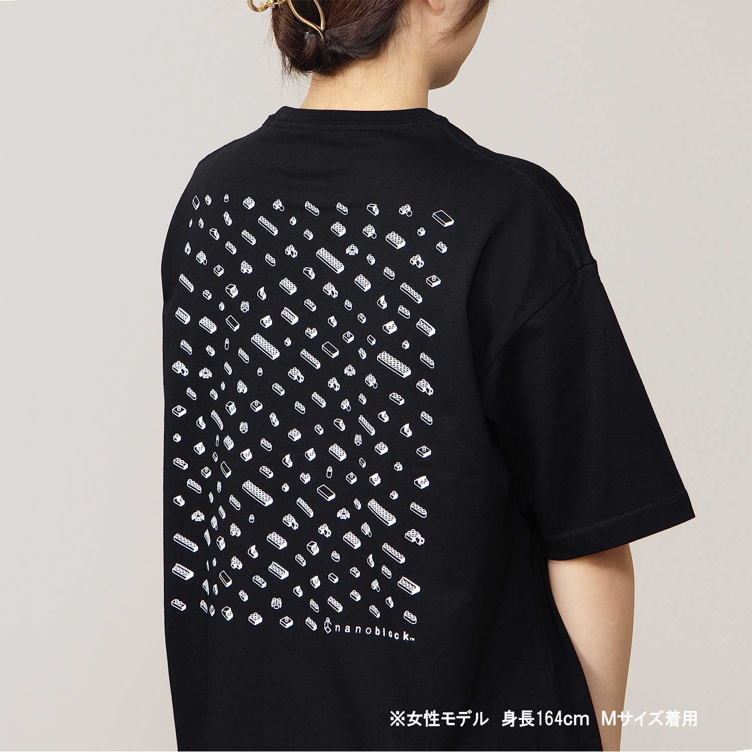 ナノブロック ビッグシルエット Tシャツ M (ブラック) 