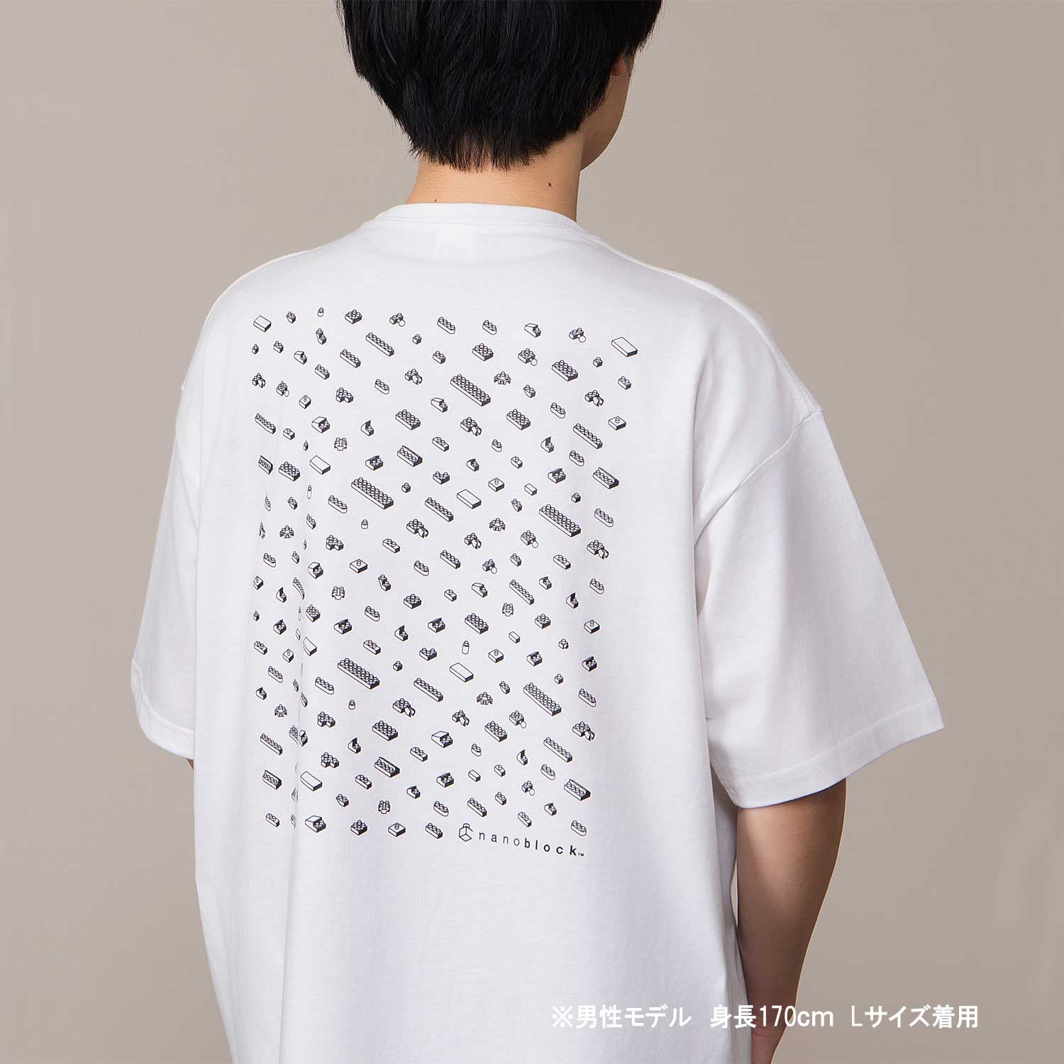 ナノブロック ビッグシルエット Tシャツ  L (ホワイト) 