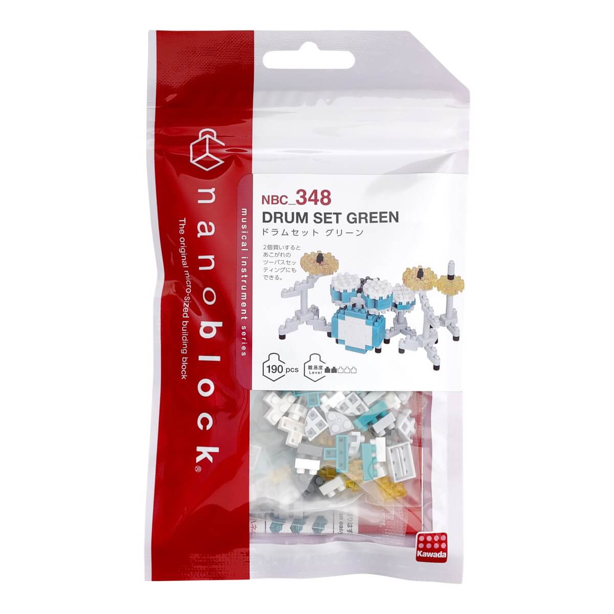 ナノブロック ドラムセット グリーン