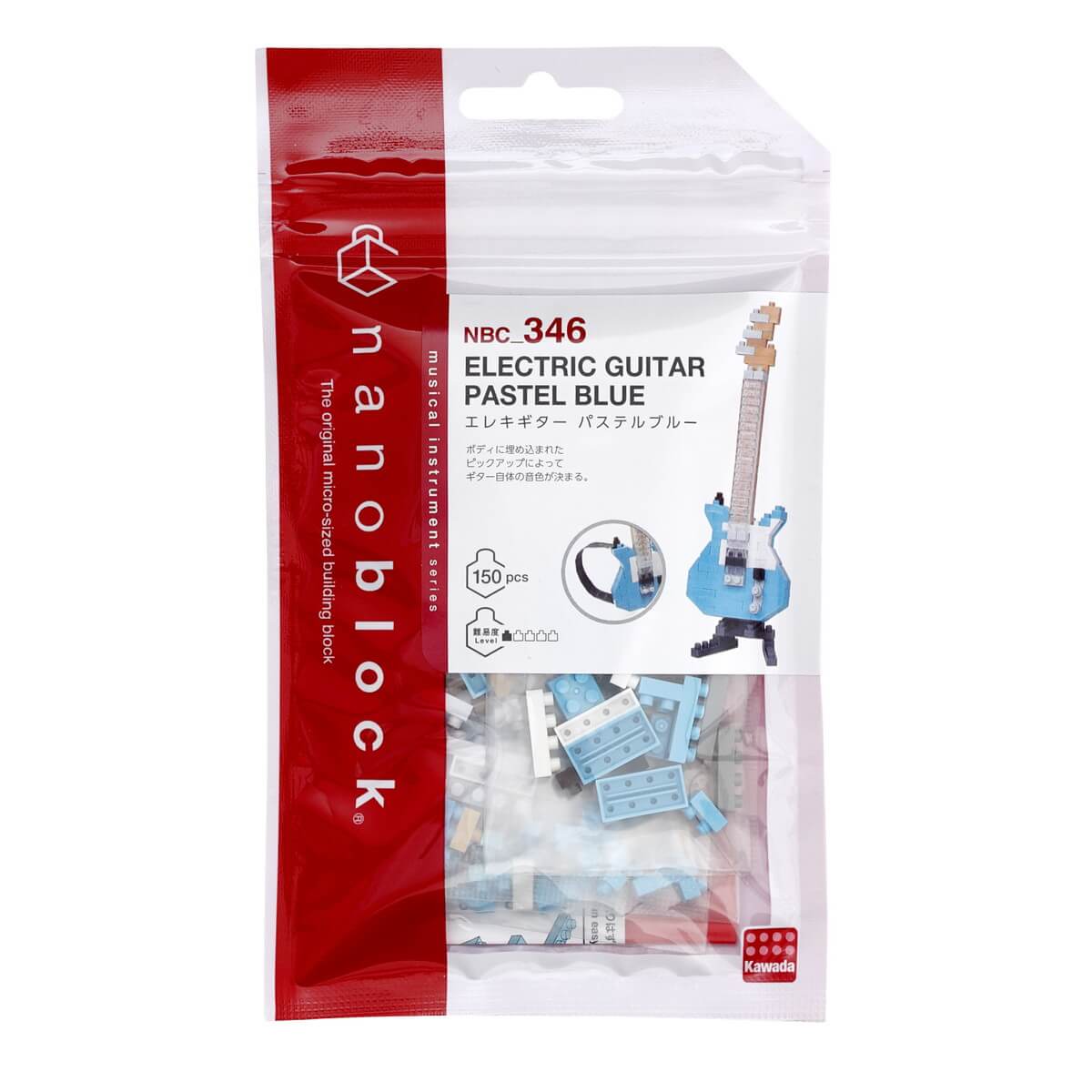 ナノブロック エレキギター パステルブルー