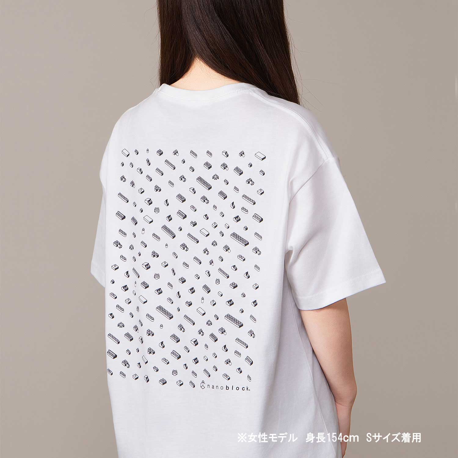 ナノブロック ビッグシルエット Tシャツ  L (ホワイト) 