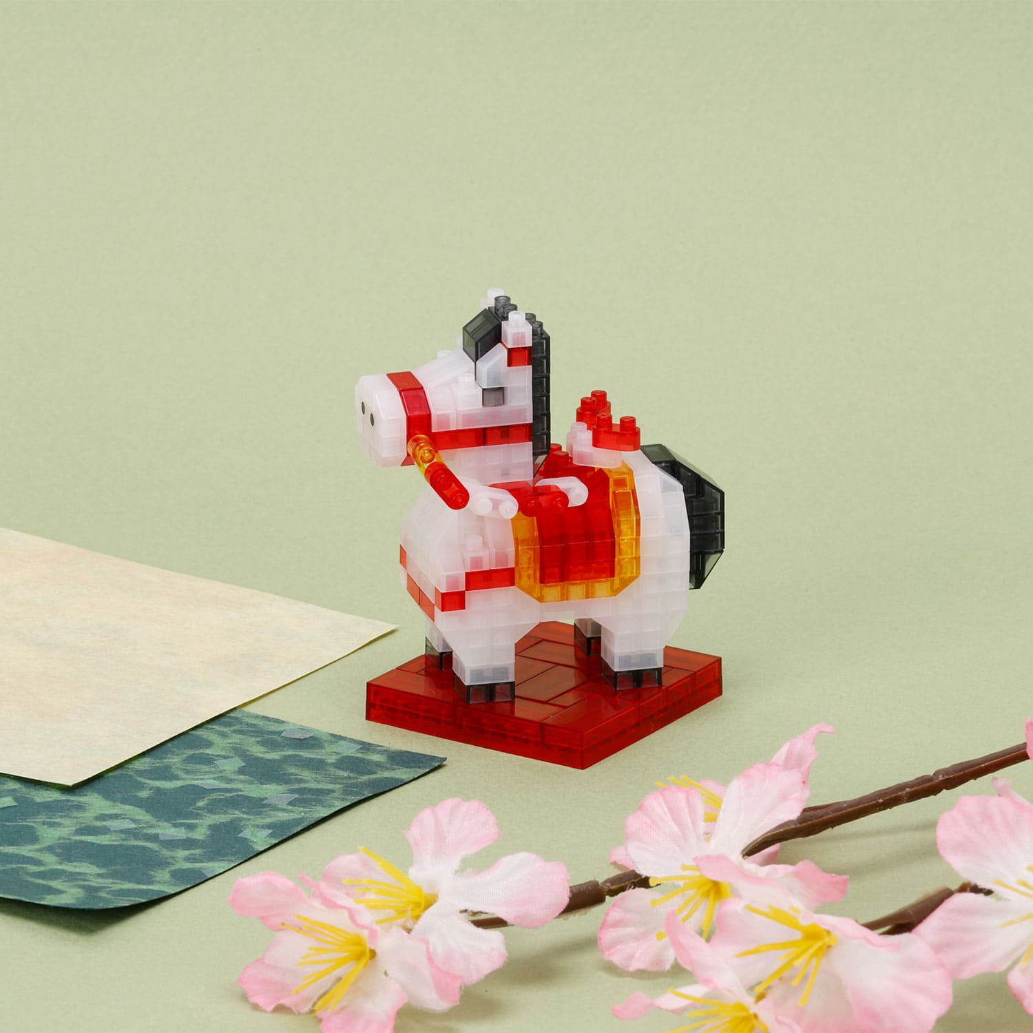 ナノブロック 干支 午 クリアver.