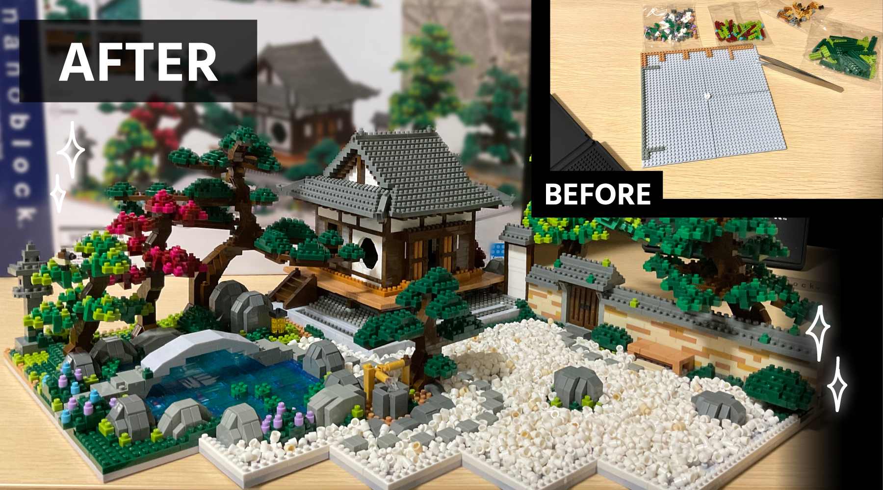 【前編】ナノブロックで日本庭園を作ってみた！