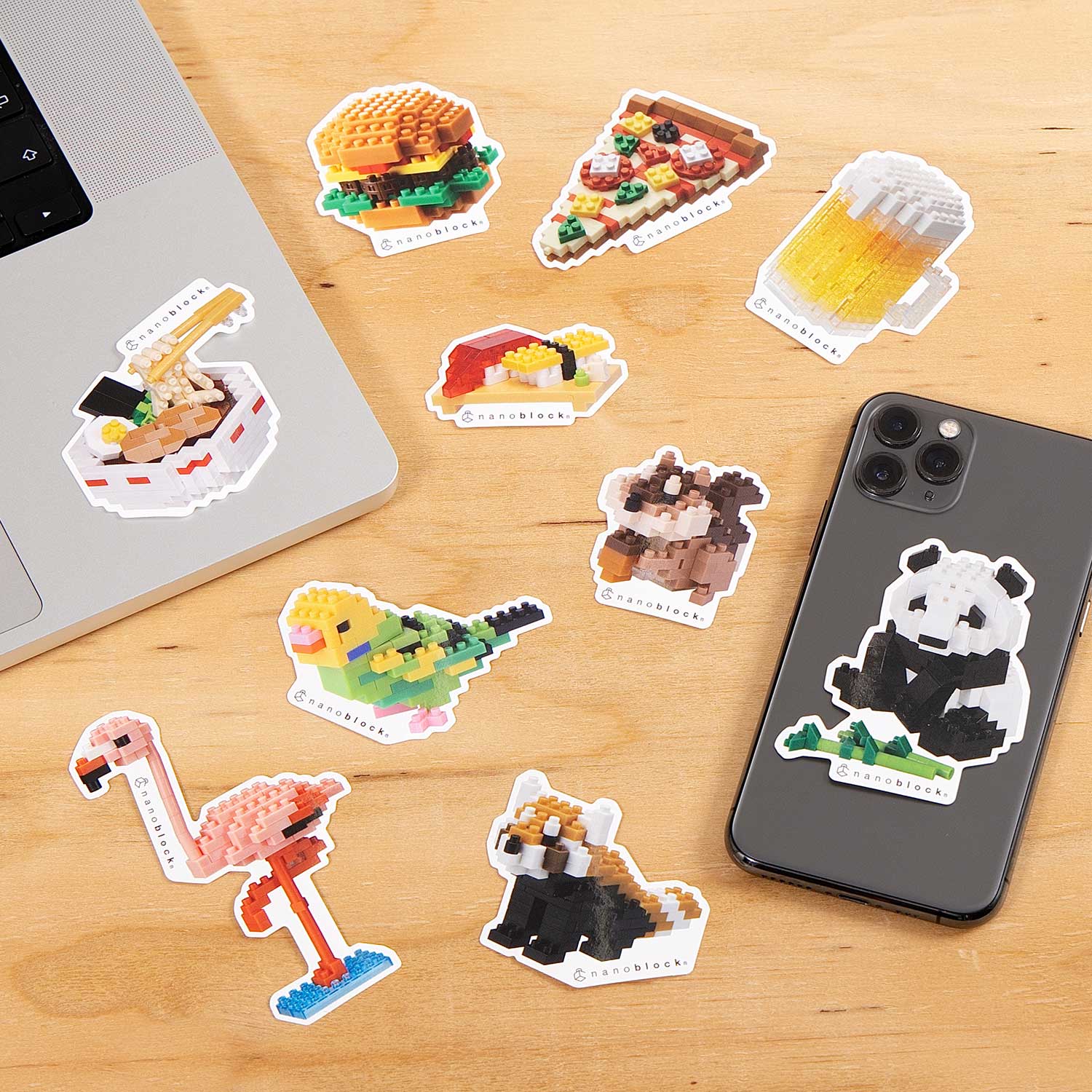 ナノブロック ステッカー 5種セット アニマル