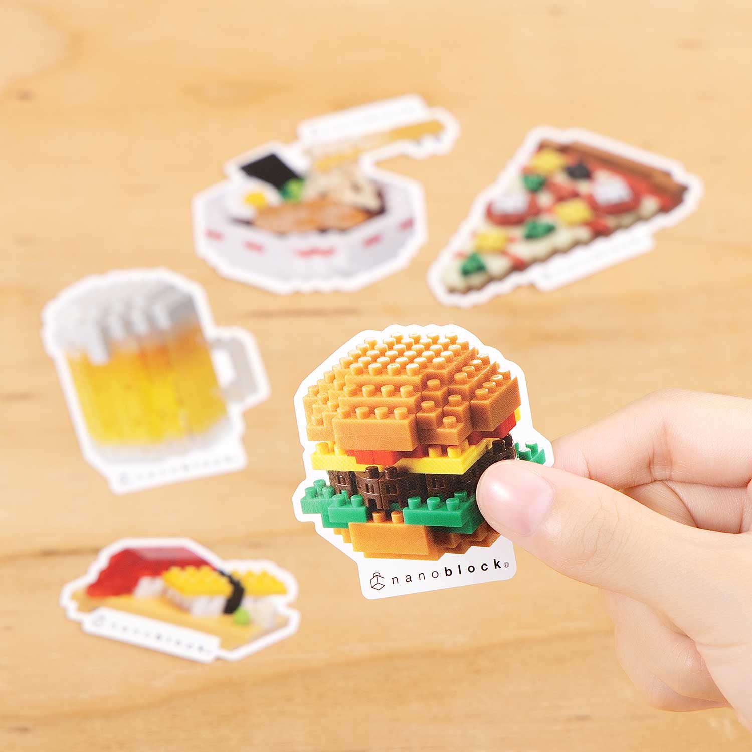 ナノブロック ステッカー 5種セット フード