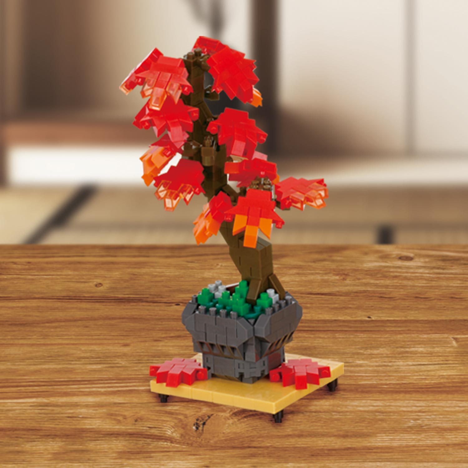 ナノブロック 盆栽 紅葉