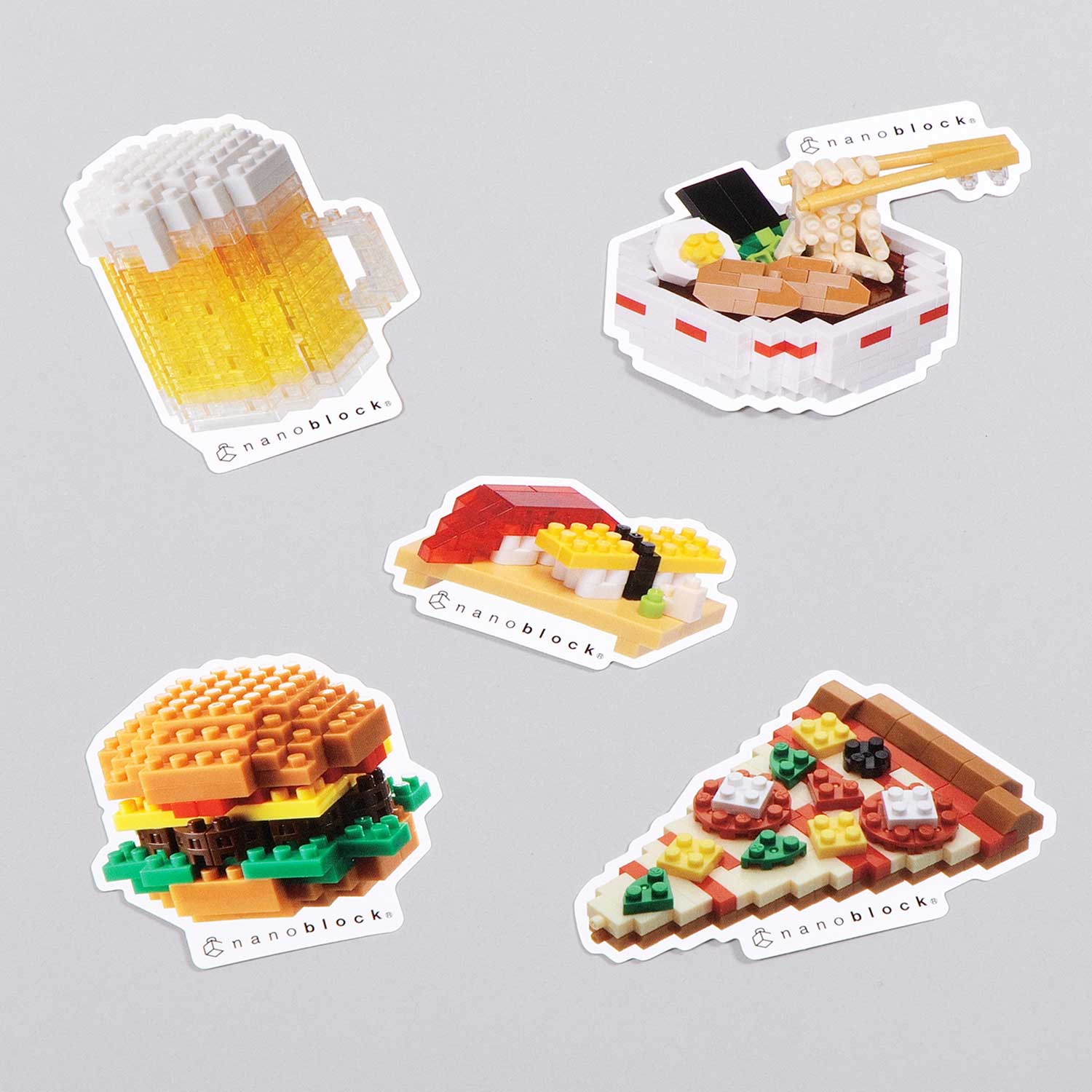 ナノブロック ステッカー 5種セット フード
