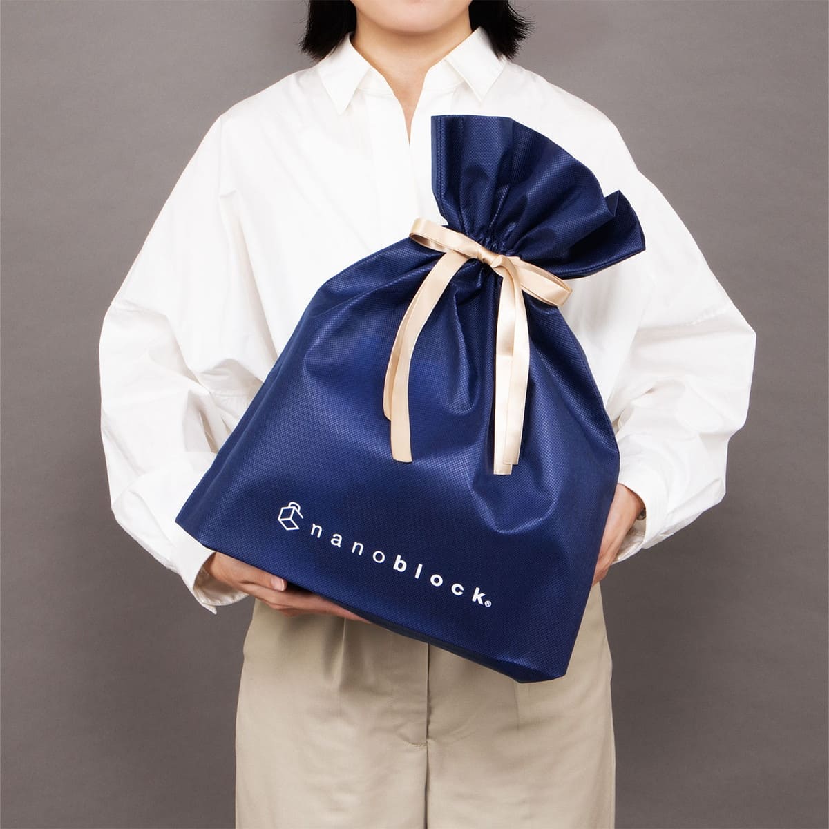 ナノブロック用 ギフトバッグ L (ネイビー)