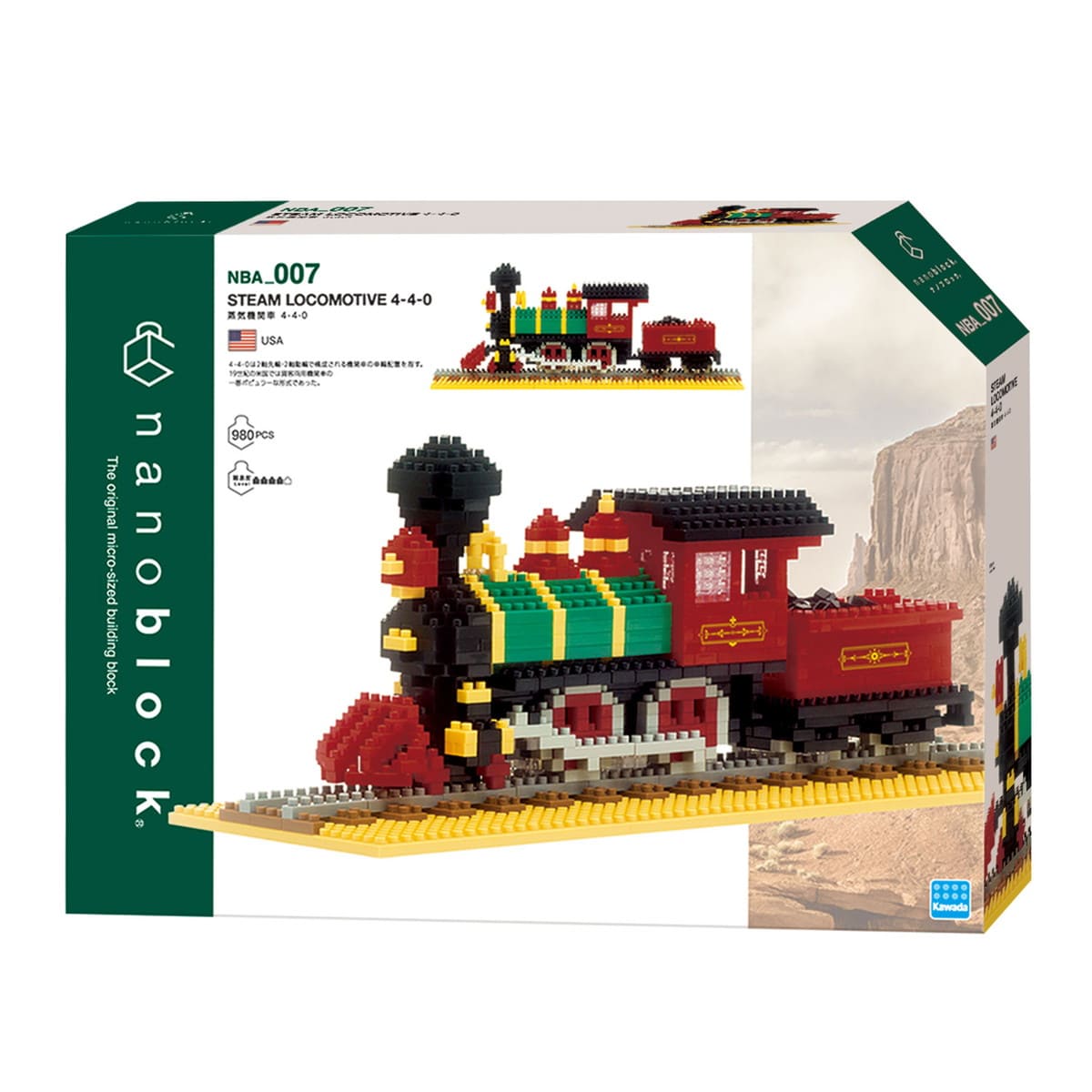 ナノブロック 蒸気機関車 4-4-0