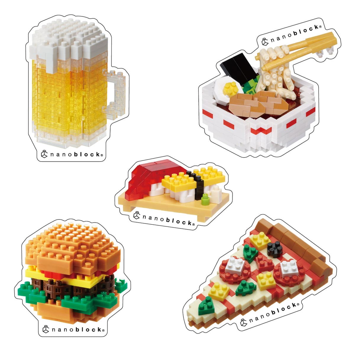 ナノブロック ステッカー 5種セット フード