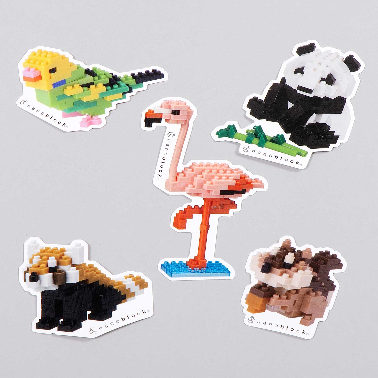 ナノブロック ステッカー 5種セット アニマル