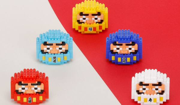 カラフルなナノブロックだるまのラインナップ