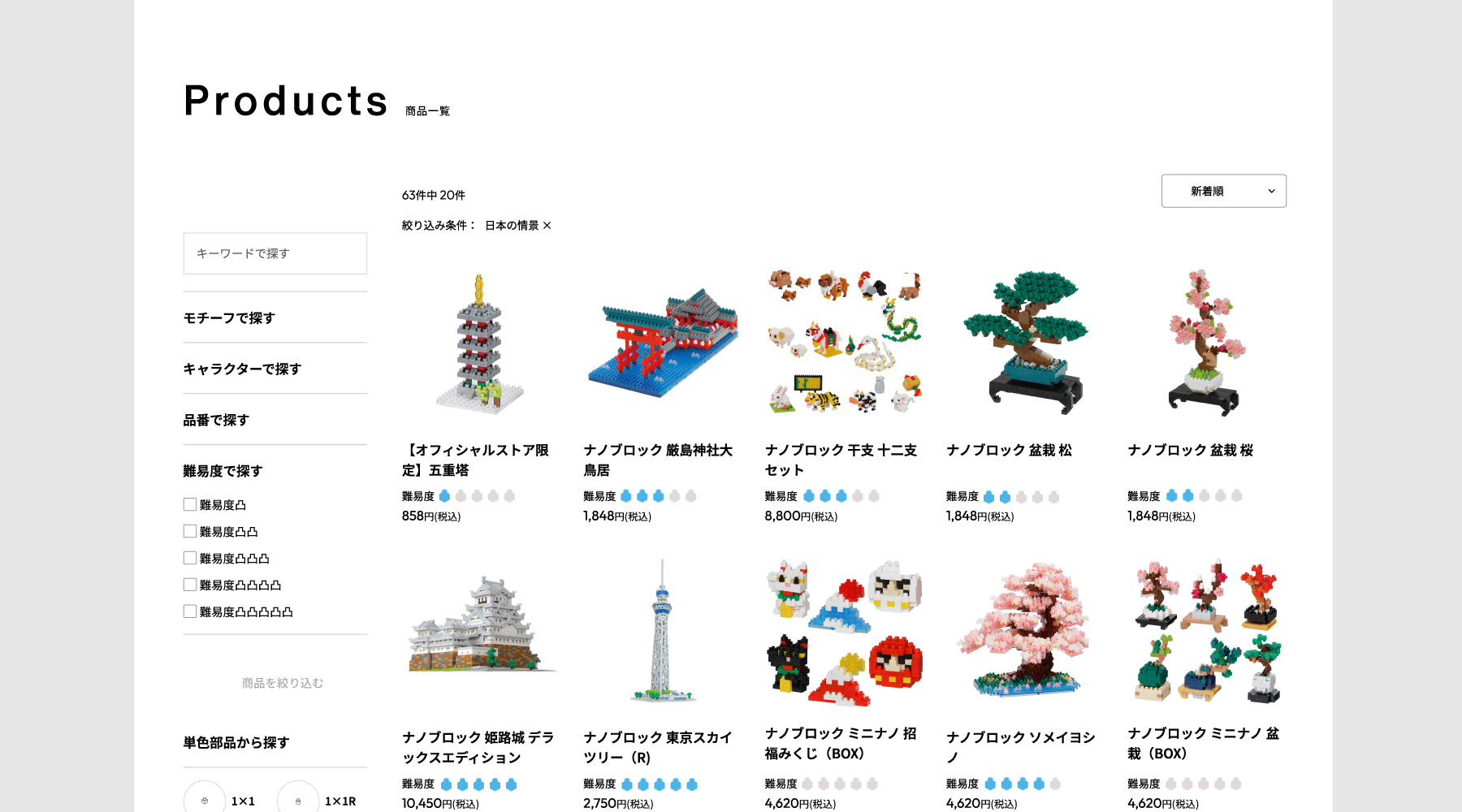 ナノブロック一覧の見方と自分に合った作品を選ぶポイント