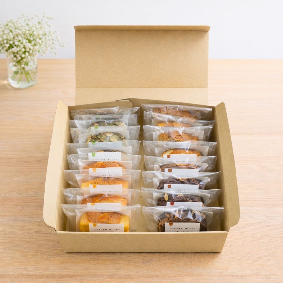 【プチギフト（クラフト箱）】パウンドケーキ16個／４種から選べる