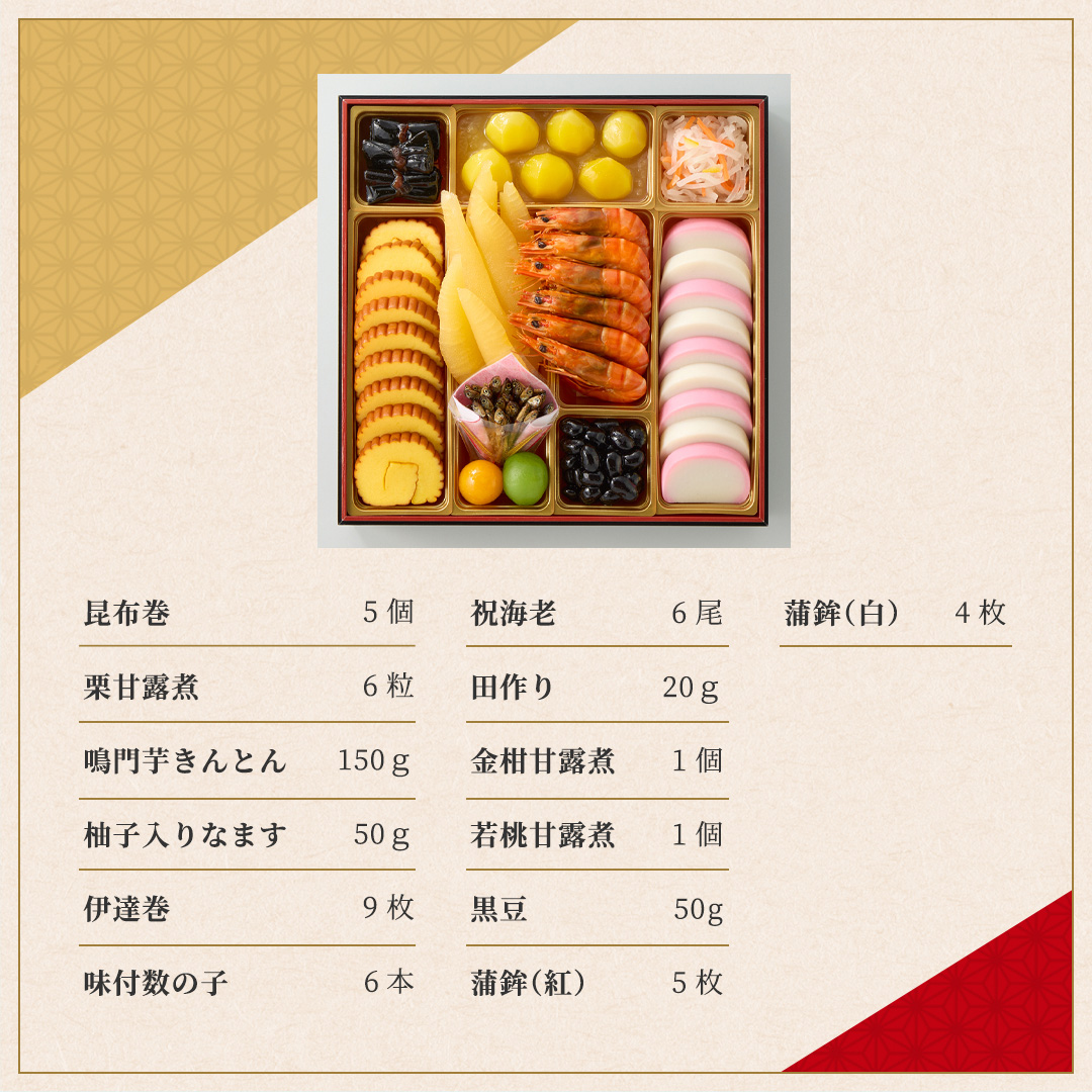 基本のおせち二段重「粋風」 配送日: １２月３０日