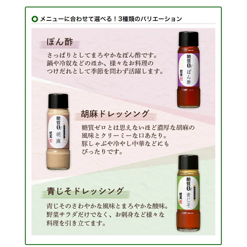 糖質0ドレッシング<br>＆ぽん酢セット （計6本）