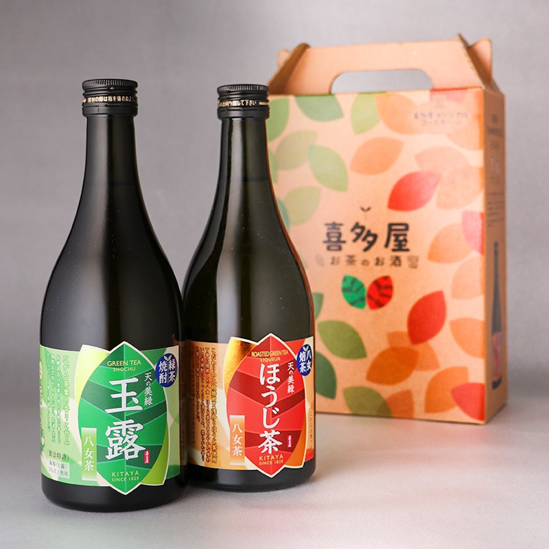 天の美緑 玉露・ほうじ茶 のみくらべセット コースター付＜専用箱入＞