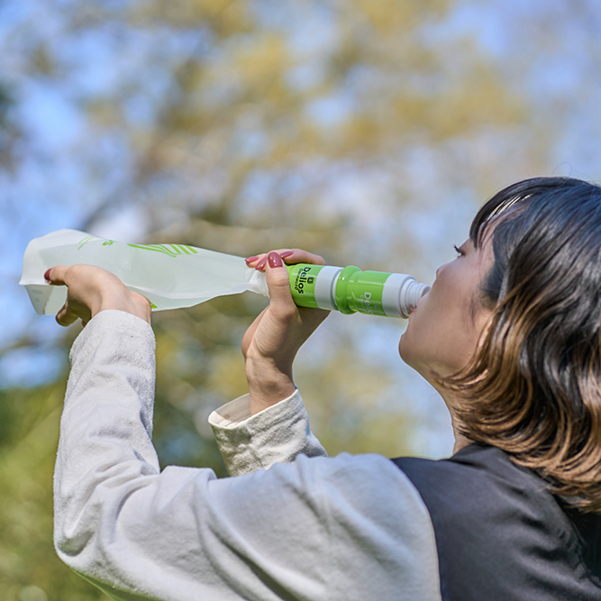 【臭い除去＆味をおいしく】デリオス コネクト0 携帯浄水器 日本製 防災グッズ 活性炭 /中空糸膜の浄水器に繋げて使う専用