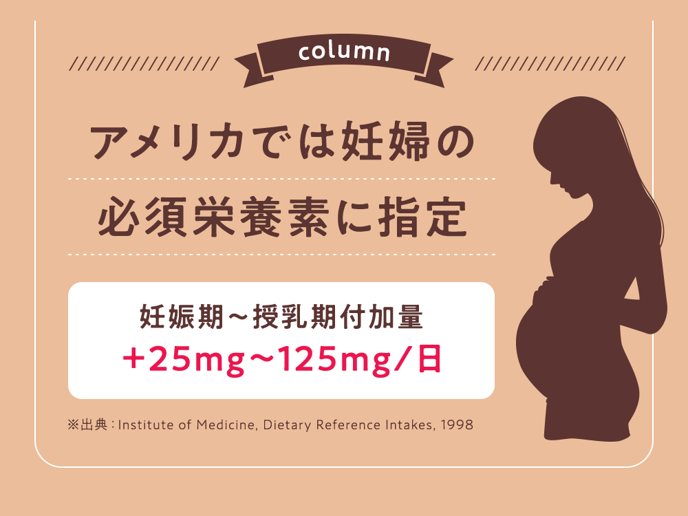 アメリカでは妊婦の必須栄養素に指定