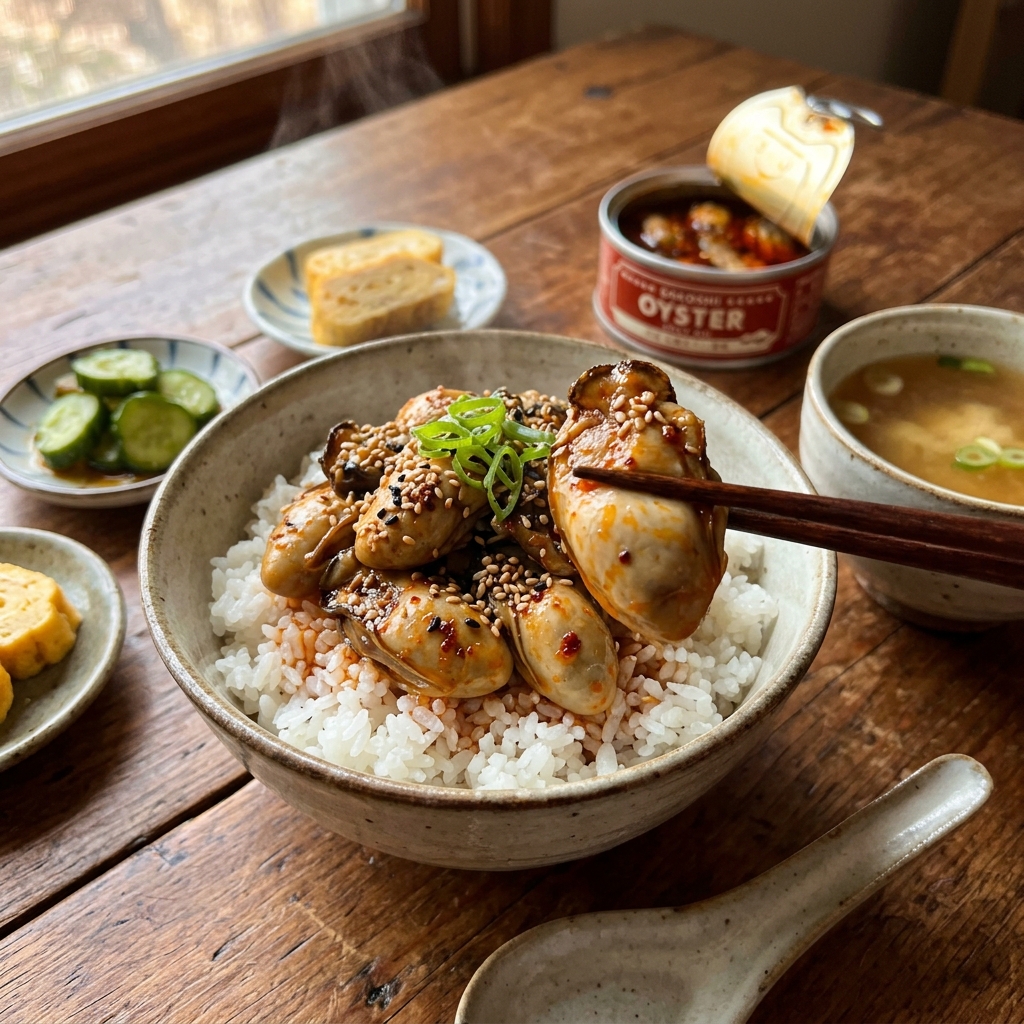 牡蠣のラー油味