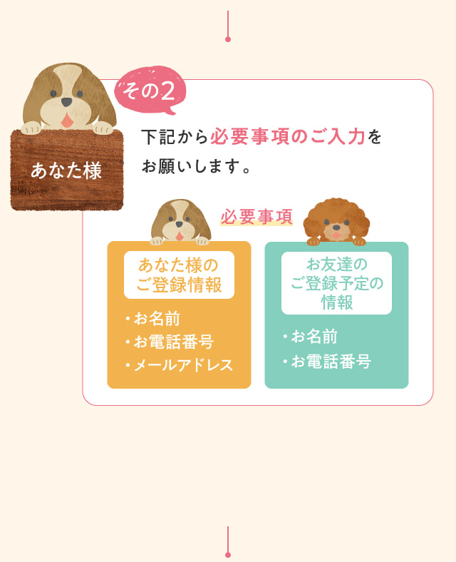 下記から必要事項のご入力をお願いします。