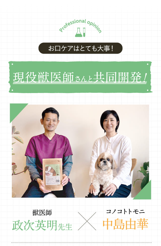 お口ケアはとても大事！現役獣医師さんと共同開発！