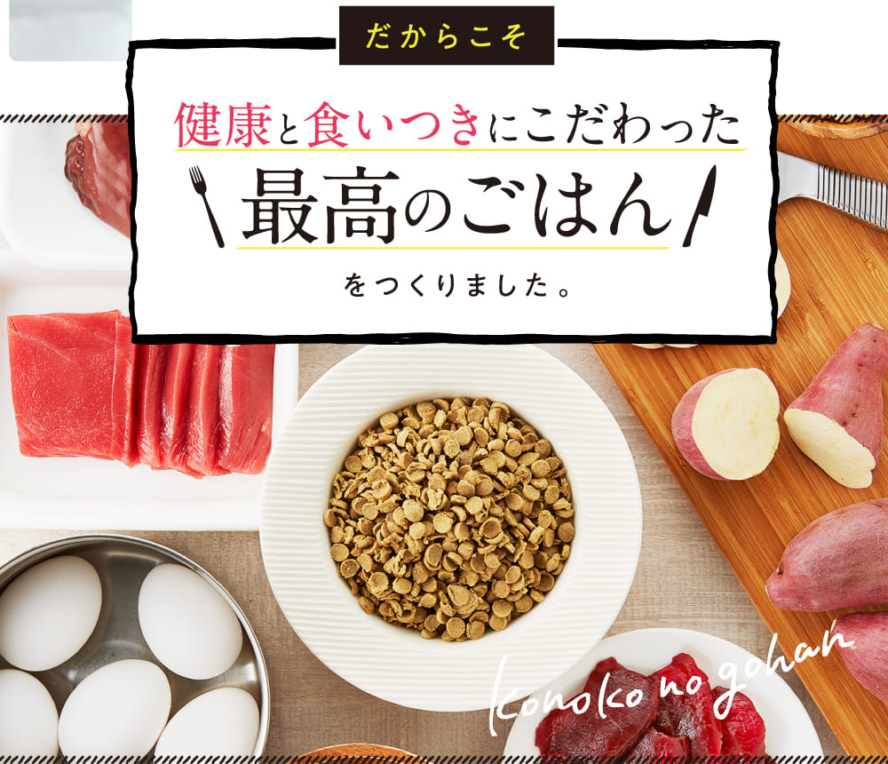 だからこそ健康と食いつきにこだわった最高のごはんをつくりました。