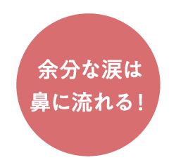余分な涙は鼻に流れる！