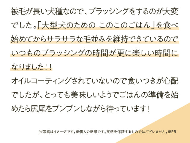 被毛が長い犬種なので、...