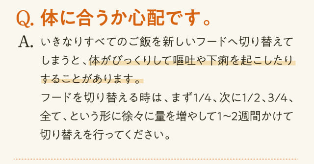 Q.身体に合うか心配です。...