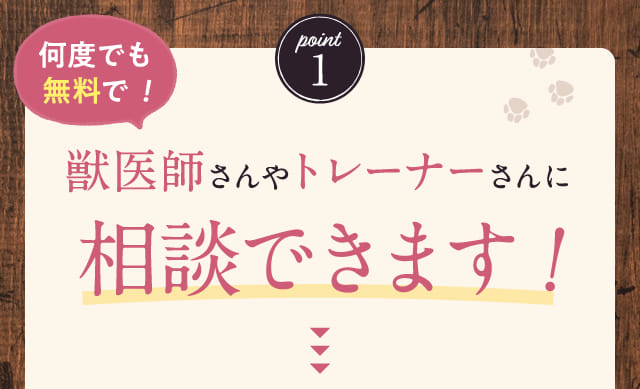 獣医師さんやトレーナーさんに相談できます！