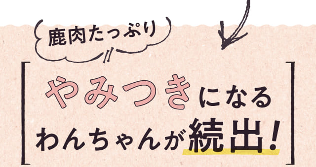 鹿肉たっぷりやみつきになるわんちゃんが続出！