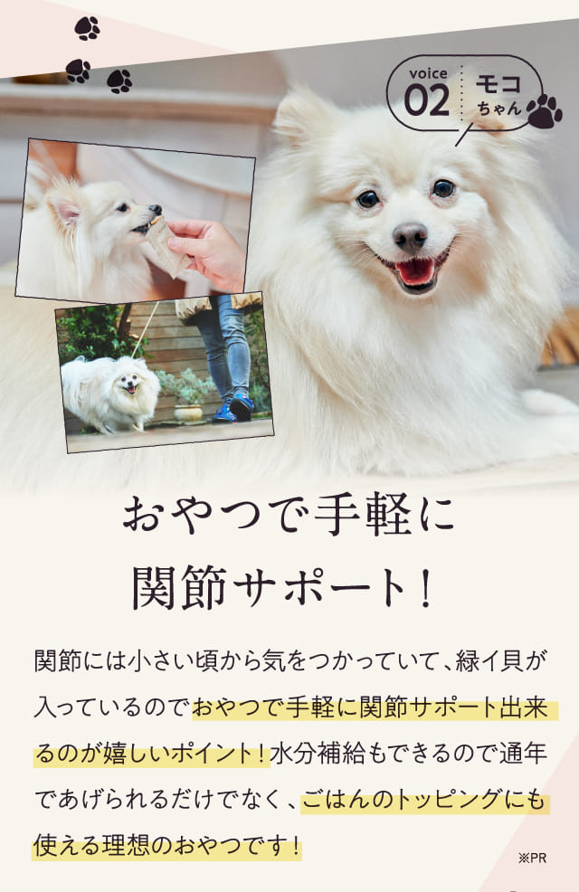 おやつでたがるに関節サポート