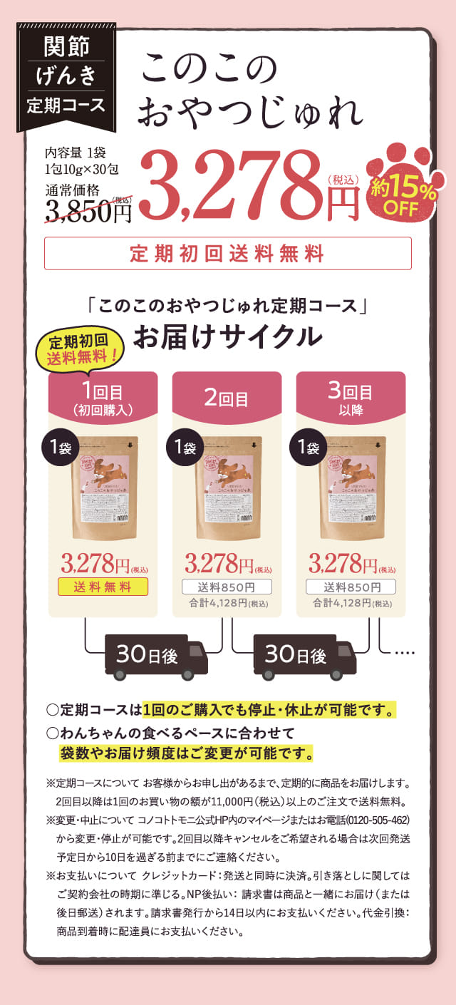 関節げんき定期コースこのこのおやつじゅれ