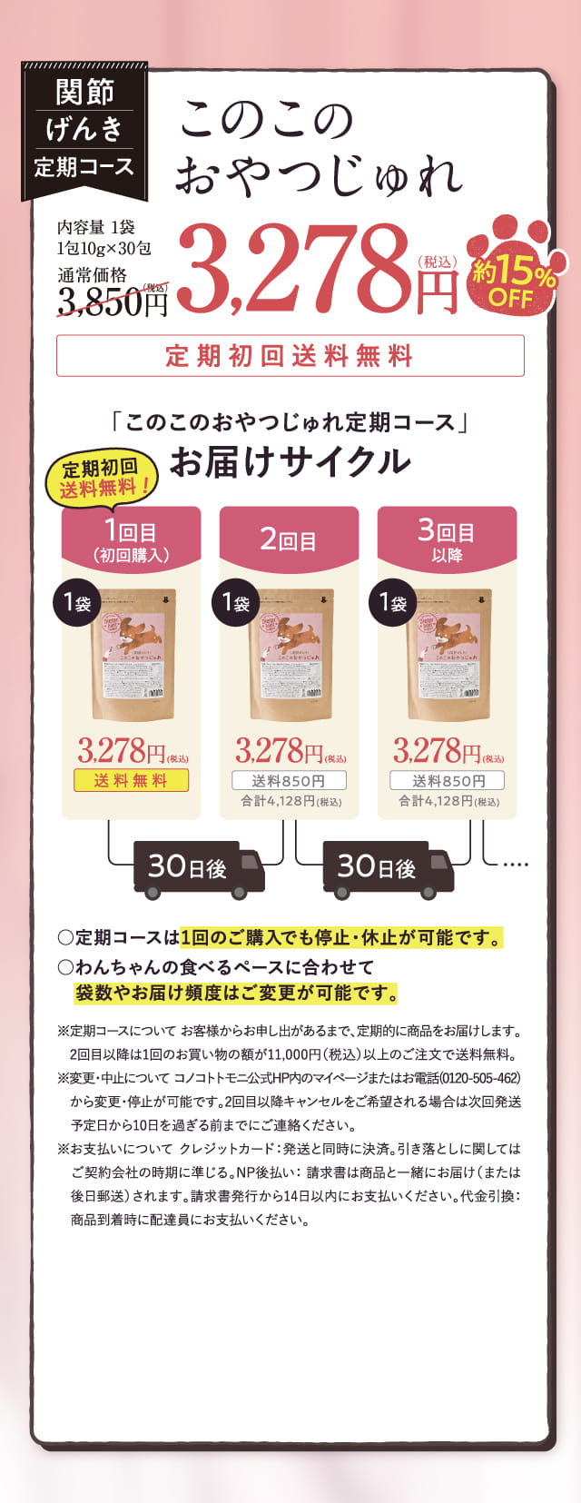 関節げんき定期コースこのこのおやつじゅれ