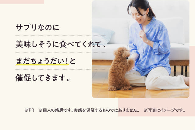 サプリなのに美味しそうに食べてくれて、まだちょうだい!と催促してきます。
