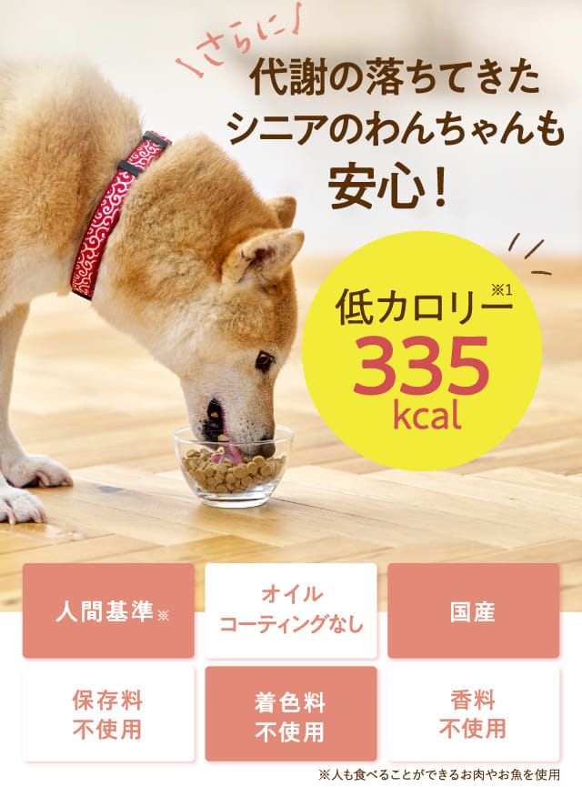 代謝の落ちてきたシニアのわんちゃんも安心！