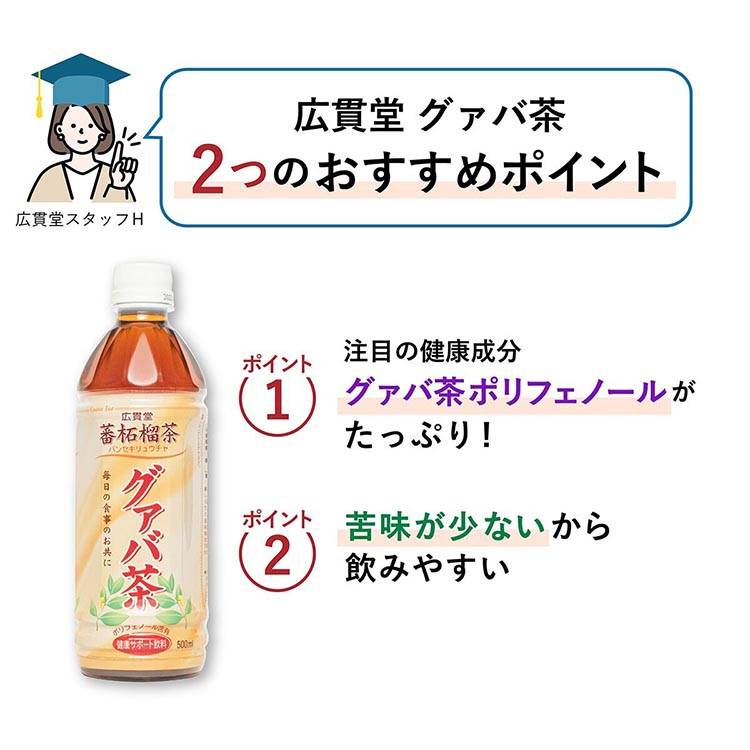 【定期便】 広貫堂 グァバ茶 500ml×24本 （1ケース）