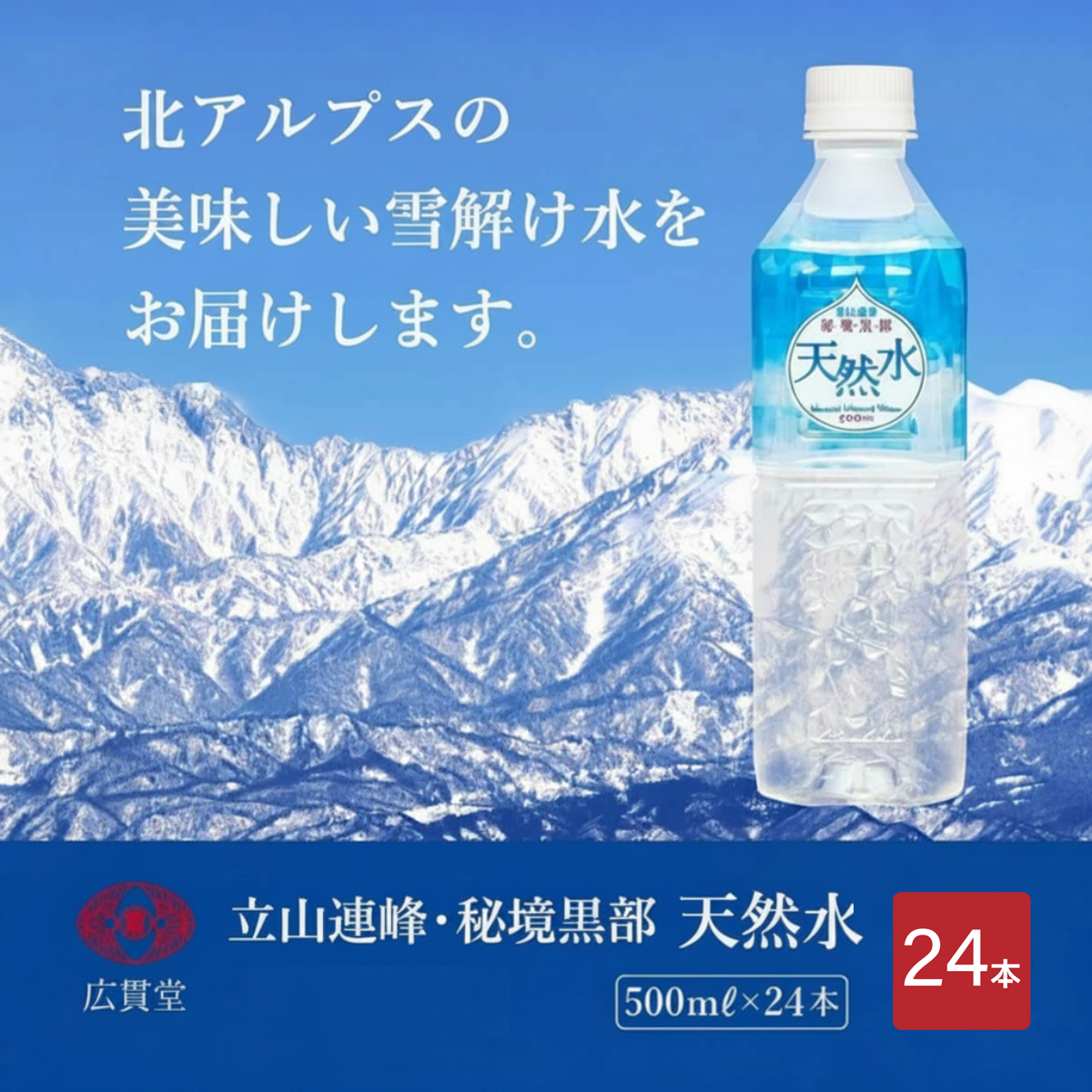 【定期便】立山連峰 秘境黒部 天然水 500ml×24本 （ 1ケース ）