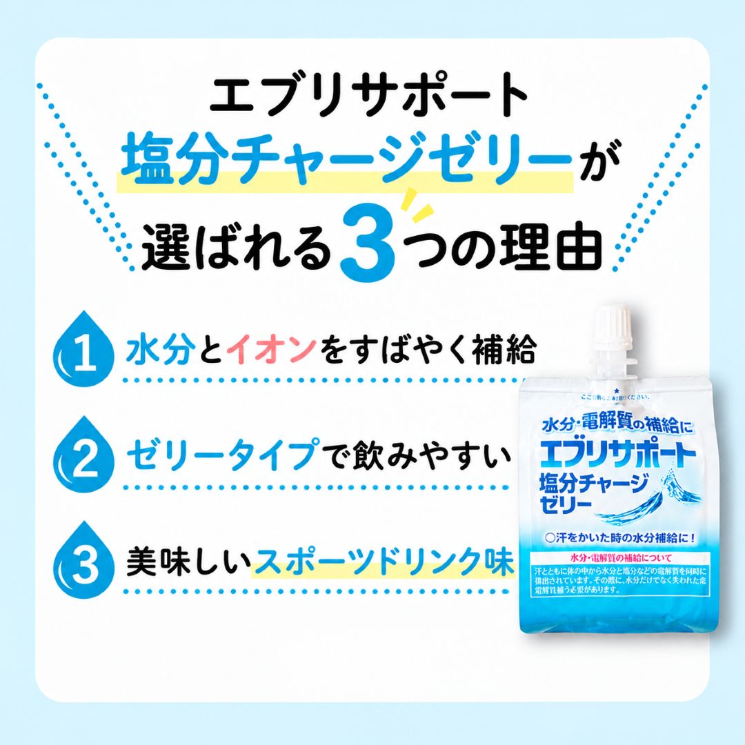 エブリサポート 塩分チャージゼリー 180ｇ×6個 （1ケース）
