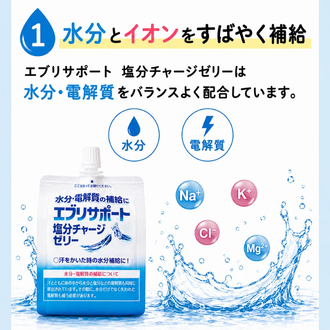 エブリサポート 塩分チャージゼリー 180ｇ×6個 （1ケース）