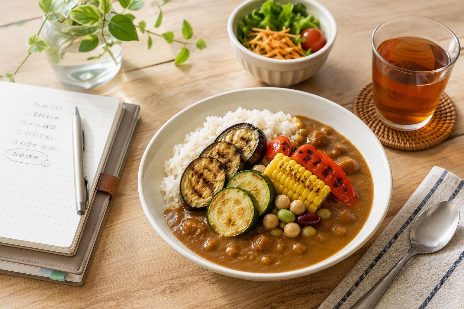 スパイスや野菜を使ってカレーを調理する様子