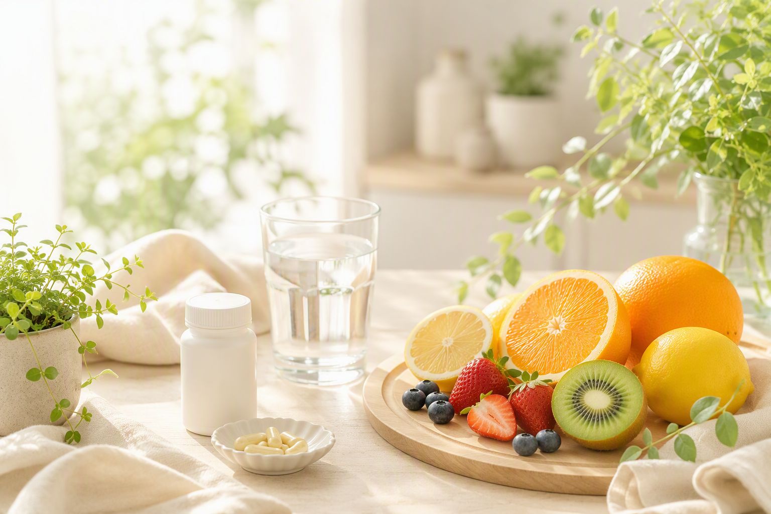朝の食生活にビタミンCを取り入れるイメージ