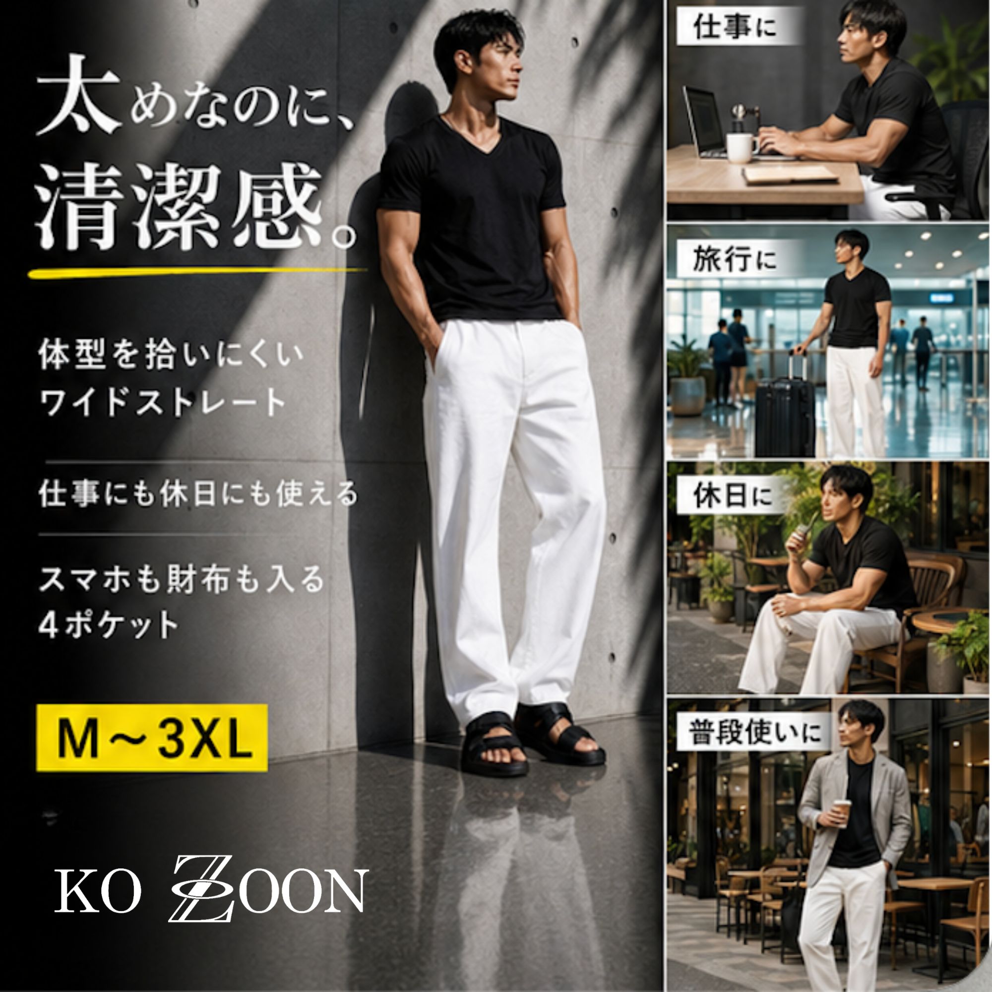 デニムパンツ 12oz K57 Color: ホワイト, Size: M